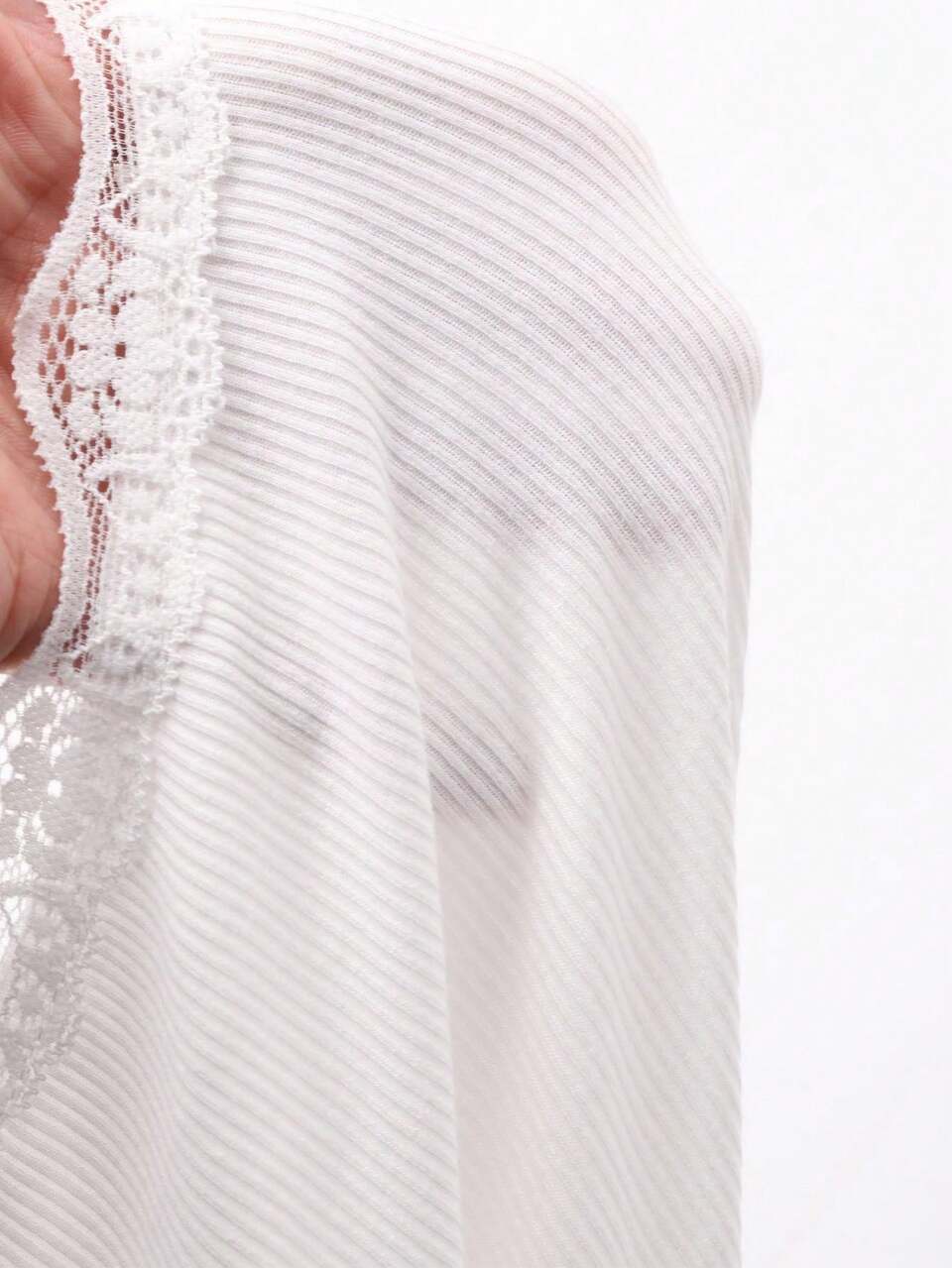 Women's Lace Frill Trim Long Sleeve Fitted Cardigan