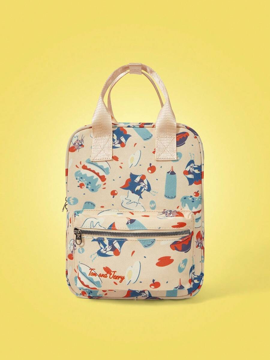 TOM & JERRY X SHEIN Women's Cartoon Pattern Cute & Fashionable Backpack - Multicolor - View 1