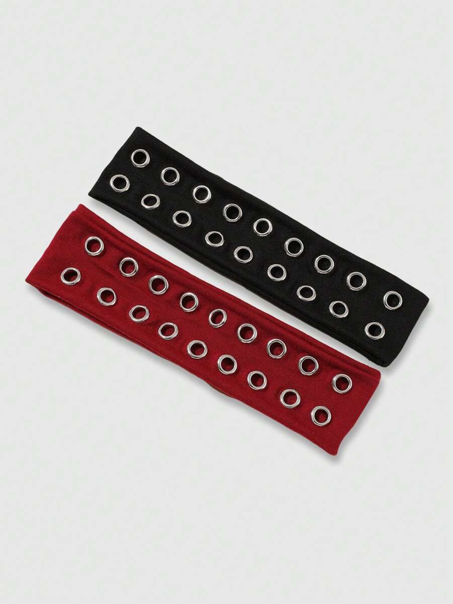 ROMWE 1Pc Y2K Street Style Hollow Metal Wide Headband, Solid Color, Punk Style, Suitable For Girls, Suitable For Daily Life And Outdoor Activities - Multicolor - View 1