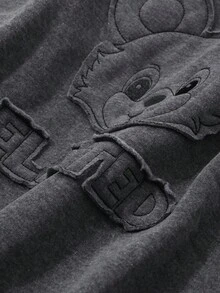 DAZY Women's Cartoon Print Thermal Lined Crew Neck Long Sleeve Sweatshirt Fall,Winter - Grey - View 7