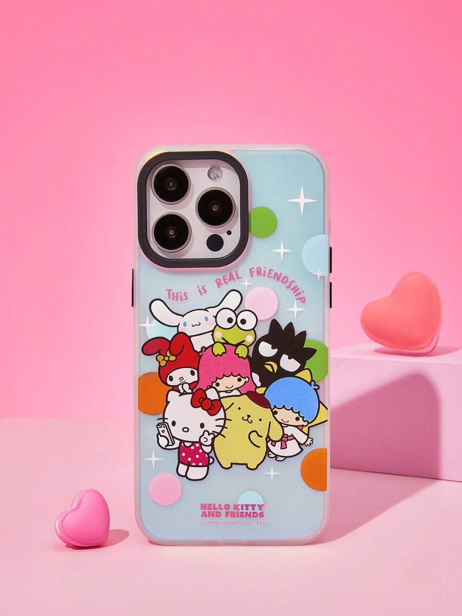 HELLO KITTY AND FRIENDS | SHEIN 卡通和口號印花半透明手機殼 - 彩色 - 查看 1