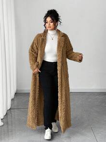 Elenzga Halloween Plus Size Coats - Brown - View 6