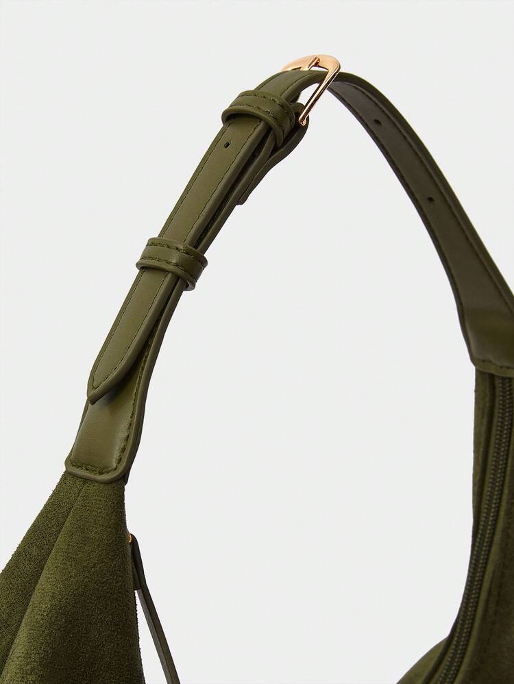SOLIDE WILDLEDER ÜBERGROSSE EIMER SCHULTERTASCHE, PERFEKT PASSEND ZU HERBSTOUTFITS FÜR FRAUEN