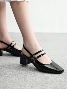 CUCCOO BIZCHIC Women's Classic Low Heel Slip-On Flats, Black For Christmas - Black - View 5