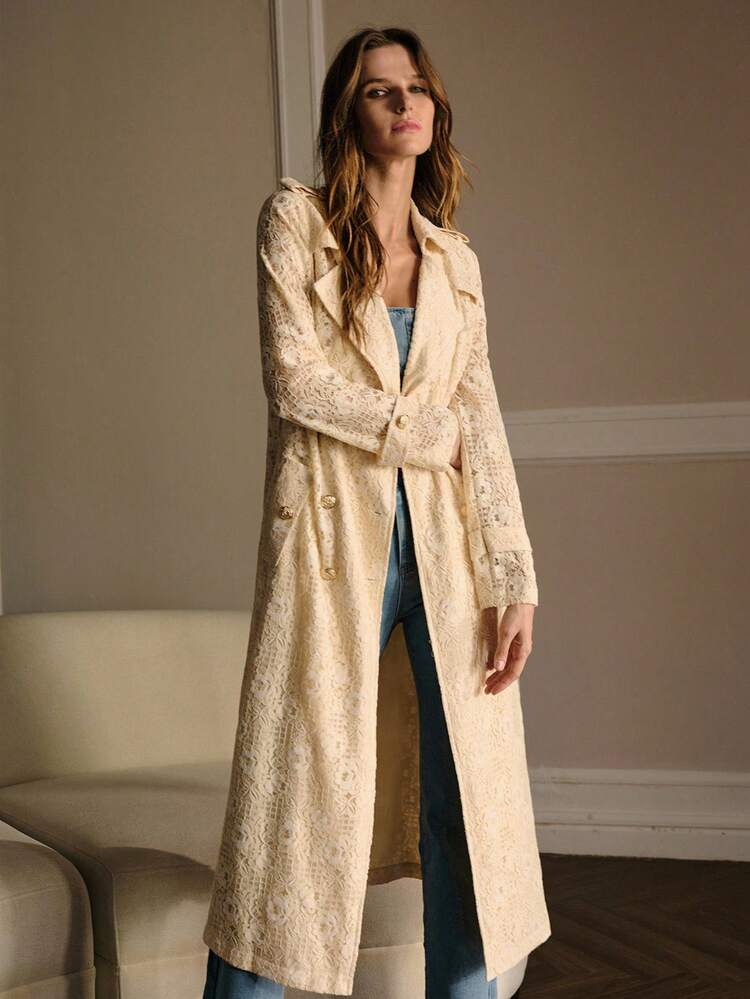 LACE BELTED TRENCH COAT