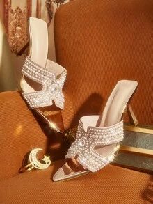 CUCCOO TILAWA Women's Fashionable Champagne Color Sexy High Heel Sandals - Champagne - View 2