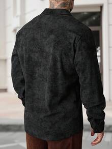 Manfinity Homme Chaqueta casual de hombre de manga larga de unicolor - Negro - Ver 2