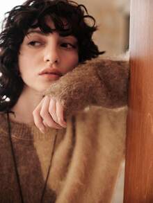 Uhlyne Uhlyne Women's Old Money Elegent Two-Piece Sweater Set,All Shades Of Brown Autumn Fuzzy Knitted Co-Ords,Loose Fit Round Neck Color-Block Brunch Outfit,Khaki - Khaki - View 7
