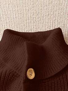 GlowEve Women's Solid Color Ribbed Cardigan - Coffee Brown - View 5