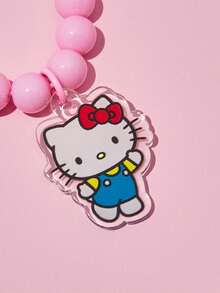HELLO KITTY AND FRIENDS | SHEIN Cute Handmade Beaded Pink Cartoon Mobile Phone Chain Mobile Phone Lanyard,Fits All Phone Cases - Multicolor - View 3