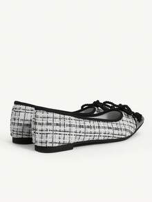 CUCCOO CHICEST Zapatos planos para mujer, unicolor con estampado de albaricoque, correa con cadena, adecuados para todas las estaciones - Negro - Ver 10