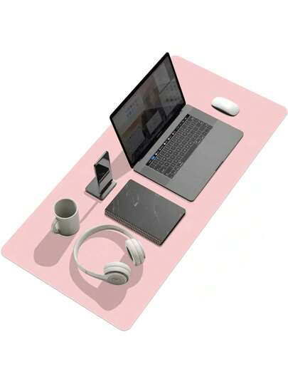 SHEIN 1pc Waterproof PU Leather Desk Pad For Large Office Desks - Protects Desktop, Keyboard, And Mouse - Ideal For Gaming And PC Accessories Back To School