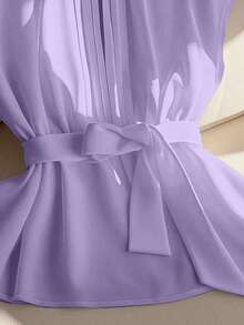 GlowEve CURVE 大码女式休闲中式度假装衬衫，适合派对、聚会、街头、圣帕特里克节、复活节、情人节、圣诞节、感恩节，柔软休闲百搭轻盈时尚春夏 - 紫丁香色 - 查看 4