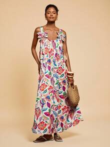 Travachic Vestido con estampado floral 3D para vacaciones