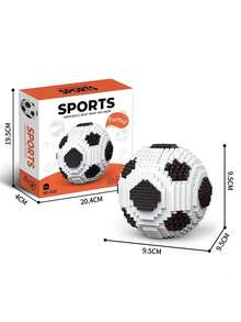 Zazumi 1 Peça Conjunto de Blocos de Montar Tema Esportivo, Campo de Futebol, Quadra de Basquete, Micro Partículas, Brinquedo de Quebra-Cabeça, para Adolescentes, Adultos, Fãs, Decoração de Casa, Modelo de Exibição na Mesa, Presente para Meninos - Multicolorido - Visão 12