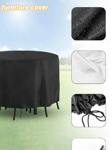 SHEIN 1pc Round Furniture Cover, Table & Chair Protective Cover, Wholesale Garden Furniture Round Table Dust Cover