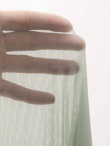 Livesso Women's Fitted 2 In 1 Long Sleeve Letter Jacquard Spring/Summer Top T-Shirt - Green - View 7