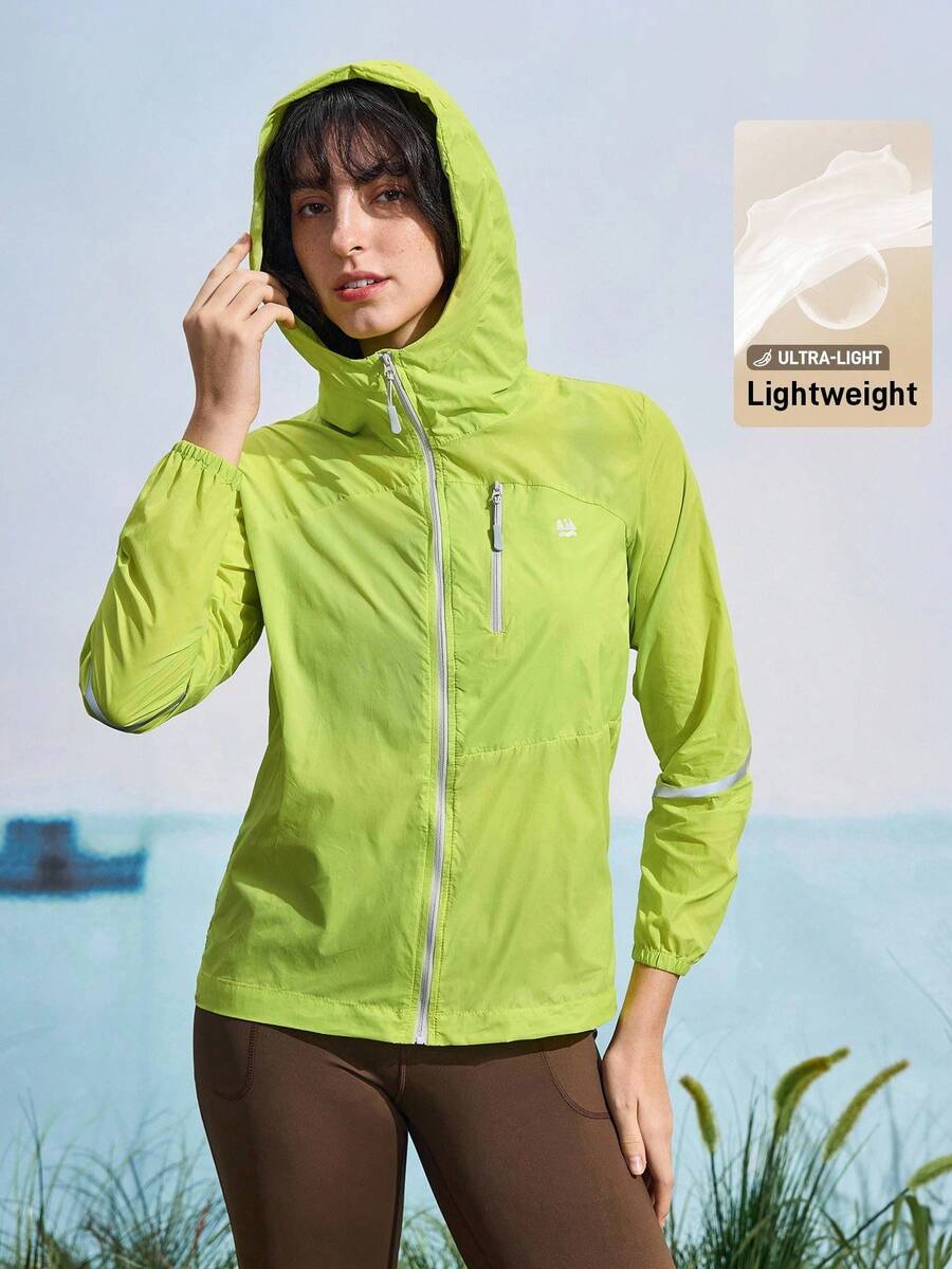 In My Nature Chaqueta reflectante para mujer para caminatas en la naturaleza, campamento, trekking y viajes en la ciudad - Verde - Ver 1