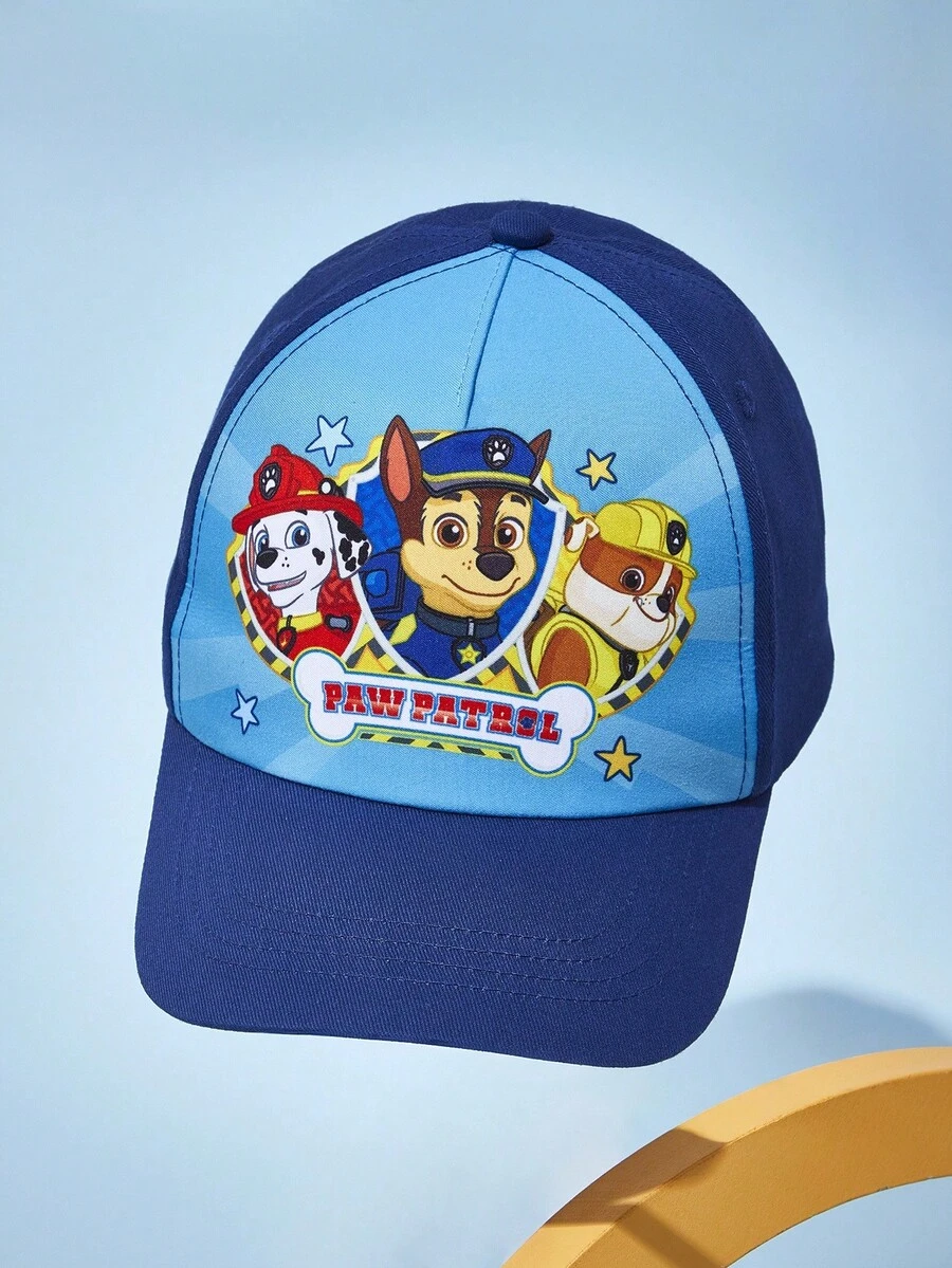 SHEIN | PAW Patrol 可爱蓝色卡通狗儿童防晒棒球帽,透气舒适,追逐,碎石, - 藍色 - 查看 1