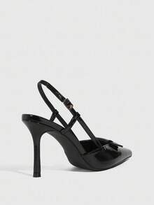 CUCCOO SZL Tacones de aguja de punta negros de moda con tacón alto - Negro - Ver 4