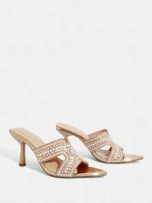 CUCCOO TILAWA Women's Fashionable Champagne Color Sexy High Heel Sandals - Champagne - View 3