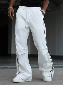 Manfinity EMRG 男士秋季街头休闲白裤 - 白色 - 查看 5