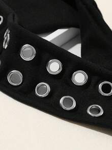 ROMWE 1Pc Y2K Street Style Hollow Metal Wide Headband, Solid Color, Punk Style, Suitable For Girls, Suitable For Daily Life And Outdoor Activities - Multicolor - View 3