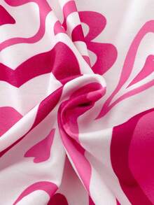 Sparklyn 2pcs/Set Girls Casual Heart Print Long Sleeve Top And Pink Pants Outfit Fall Winter - Hot Pink - View 6