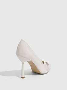 CUCCOO SZL Women's Fashion White Pointed Toe Stiletto High Heel Pumps, Suitable For Commuting, Dating, Party, Wedding, Vacation