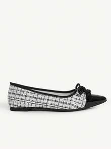 CUCCOO CHICEST Zapatos planos para mujer, unicolor con estampado de albaricoque, correa con cadena, adecuados para todas las estaciones - Negro - Ver 8