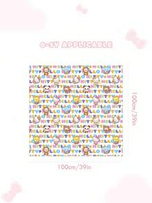 HELLO KITTY AND FRIENDS | SHEIN 全印花柔软透气双层天然竹纤维婴儿毯，多用途，通过Oeko-Tex认证 - 彩色 - 查看 2