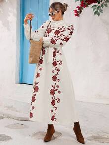 Vivid Eden Women's Casual Floral Print Dress For Vacation - Multicolor - View 1