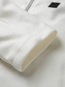 PAVTROS 男士长袖街头风撞色仿皮领拉链短款夹克，常规版型，适合万圣节、圣诞节、日常街头穿搭和休闲聚会，周年纪念日送给男友/老公的完美礼物。黑白Y2K风格夹克，秋季必备。 - 杏色 - 查看 5