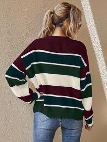 EMERY ROSE Women's Latest Fashion Comfortable Color Block Pullover Sweater - Multicolor - View 2
