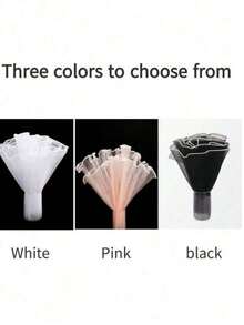 珍珠边花束包装纸，波浪纹网纱，适用于DIY手工、情人节、生日、礼品装饰、花艺用品、婚礼、母亲节、毕业典礼 - 黑色 - 查看 4