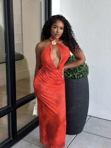 Alexandranx 女士贝壳装饰细肩带夏季海滩度假性感连衣裙，适合旅行、派对和约会 - 随机花卉图案秋季女装返校 - 彩色 - 查看 1