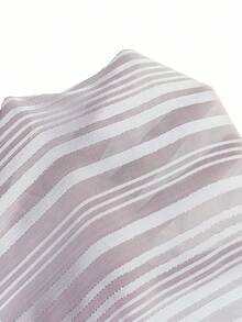 Flirla Plus Size Women Elegant Silver Striped Tie Bow Blouse Fall Cloth For Women - White - View 8