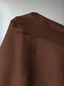 Comfortcana 大码休闲褶皱长袖连衣裙，秋冬 - 棕色 - 查看 7