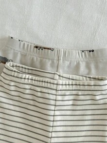 Loomiva 男婴 4 件套舒适睡衣套装 - 条纹和卡通动物图案，柔软针织长袖上衣，松紧腰长裤