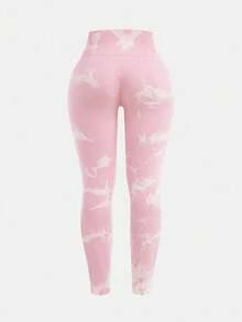 SHEIN 2 Packs Ribbed Seamless Leggings For Young Girls, Baby Pink Summer Gym No See-Through High Waisted Tummy Control Yoga Pants Athletic Running Cycling - Multicolor - View 6