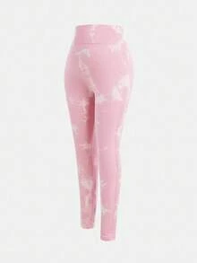 SHEIN 2 Packs Ribbed Seamless Leggings For Young Girls, Baby Pink Summer Gym No See-Through High Waisted Tummy Control Yoga Pants Athletic Running Cycling - Multicolor - View 5