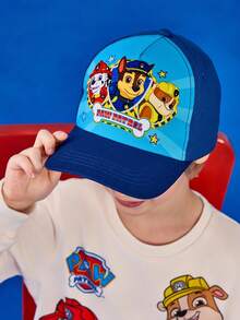SHEIN | PAW Patrol 可爱蓝色卡通狗儿童防晒棒球帽，透气舒适，追逐，碎石， - 藍色 - 查看 2