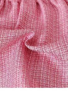 Elladie kids Young Girls 2pcs Set: Plaid Print Long Sleeve Jacket With Pearl Buttons & Bow Decor, Paired With Pink Pleated Skirt, Suitable For Party, Birthday, Princess Style, Spring/Autumn Girls 2 Piece Skirt Set 2 Piece Skirt Set For Girl Kids Two Piece Jacket With Skirt Skirt Suit For Kids Pink Tweed Skirt Set Fall Winter - Pink - View 5