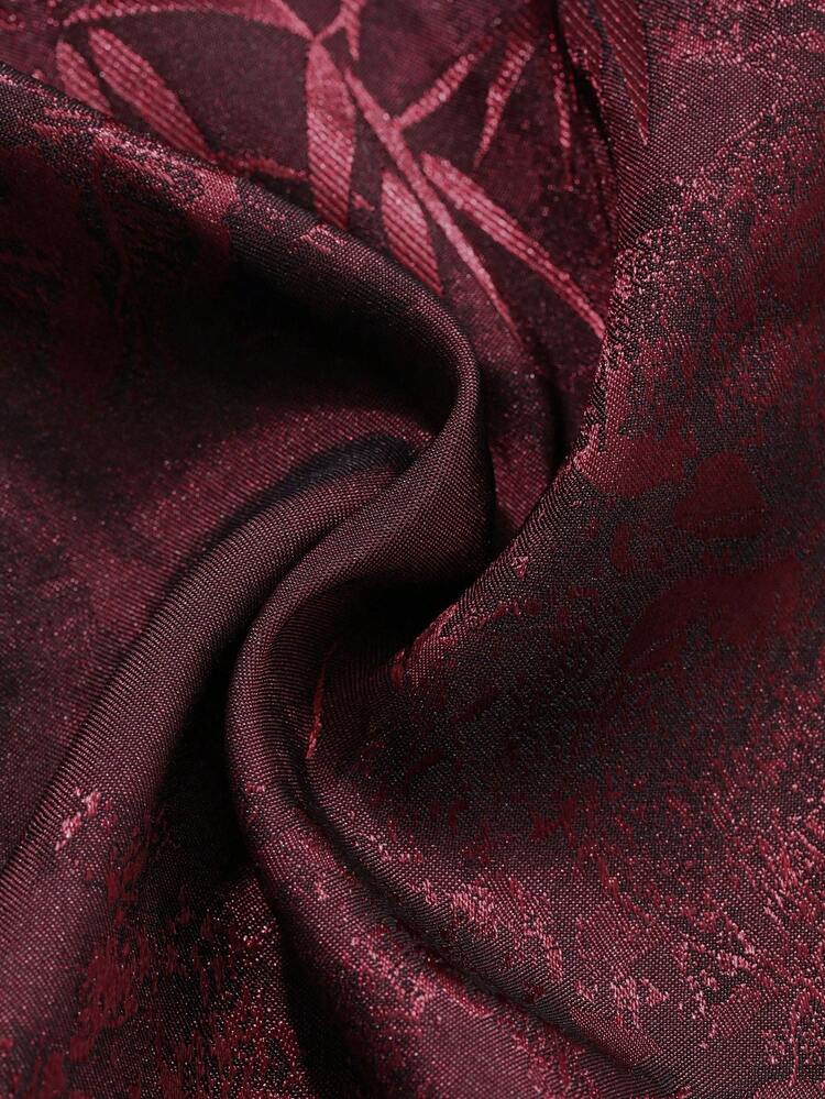 Chinese Style Bamboo Pattern Satin Pajama Set, Fall Winter Clothes