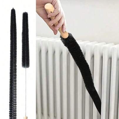 2pcs Long Handle Multi-Purpose Radiator Cleaning Brush, Dryer Vent Cleaning Brush, Stainless Steel Dryer Vent Cleaner Kit, Dryer Lint Brush, Manual Lint Brush, Long Flexible Refrigerator Dryer Lint Vent Trap Brush, Flexible Lint Remover