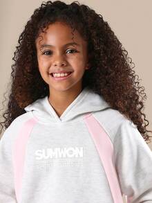 SUMWON 运动俱乐部两件套运动服套装，包括套头连帽卫衣和阔腿运动裤，适合冬季休闲街头穿着。 - 淺灰色 - 查看 5