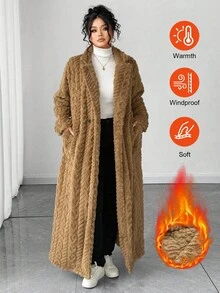 Elenzga Halloween Plus Size Coats - Brown - View 3