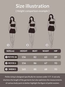 SHEIN PETITE Body de tubo sólido, moda de verano para mujer - Negro - Ver 5