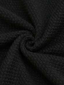 SHEIN Áo len dệt kim trơn cổ chữ V không tay cho bà bầu, thường ngày cho mùa thu - màu đen - Xem 6