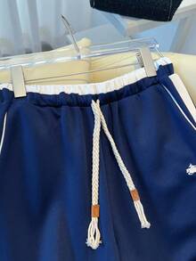 INAWLY Conjunto de 2 piezas de chaqueta de béisbol de manga larga azul y blanco y pantalones con bolsillos, para deportes al aire libre - Azul Marino - Ver 8
